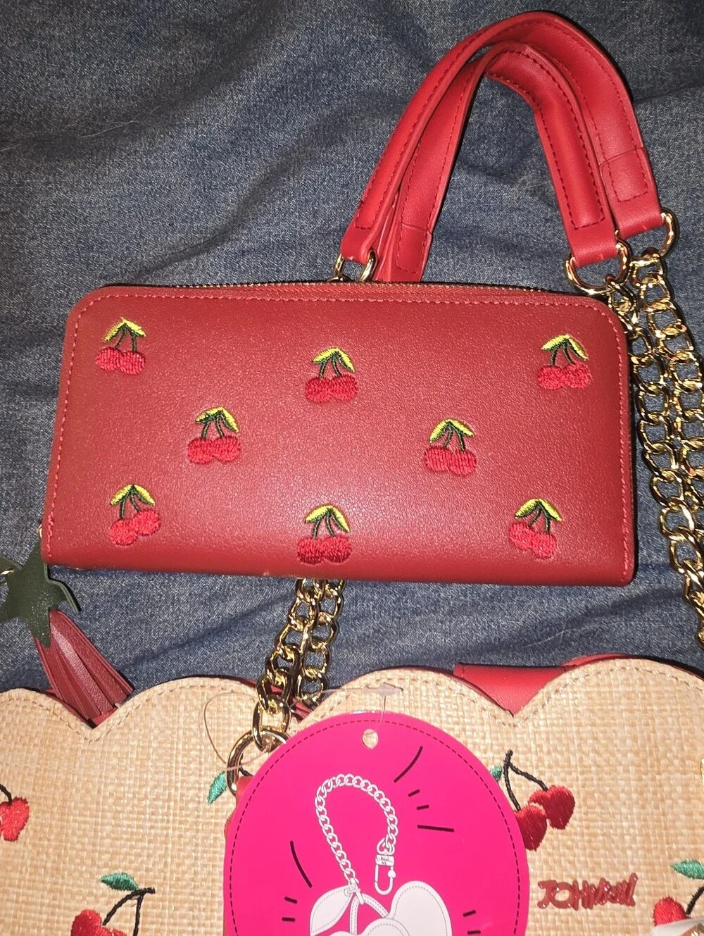NWT Betsey Johnson Cherry Tote with Matching Wallet
